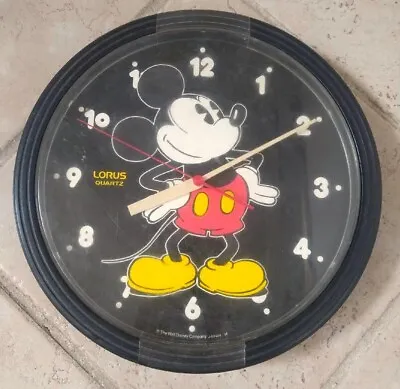 Vintage Walt Disney Mickey Mouse Wall Clock Lorus Quartz Made In Japan WORKS! • $20.90