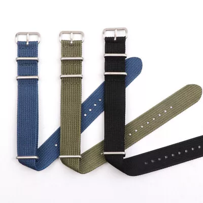 Premium NATO Military Style Nylon Woven Watch Straps Mens Canvas Band 20/22mm • £13.88