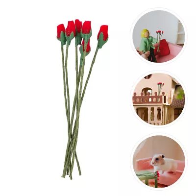  6 Pcs Mini Rose Buds Adornments Artificial Silk Flower Balls House Wedding • $8.34