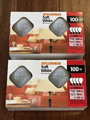 Sylvania ~ Soft White ~ 100 Watt Light Bulbs ~ 2 Pack/8 Bulbs • $27.39