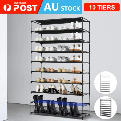 $24.69 • Buy Shoe Rack Racks Organiser Storage Shelf Shelves Stand Holder 10 Tier 50 Pairs AU