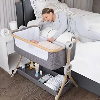 Baby Bassinet Bedside Sleeper For Baby Easy Folding Portable Crib With Storage • $129.95