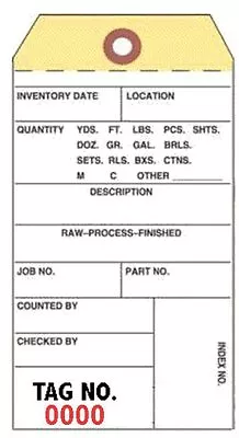 Inventory Tags 3-Part Carbonless NCR 3-1/8  X 6-1/4  Box Of 500 30-306 • $85.20