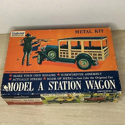 Vintage Hubley Gabriel Model A Station Wagon Metal Model Kit 4858 Unassembled • $60