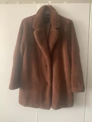 Woman’s New Look  Brown Soft Teddy Bear Coat  Size 16 Used • £7.50