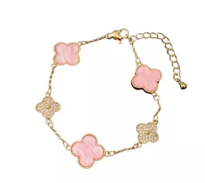 Van Cleef & Arpels Inspired Bracelet Pink And Gold Plated • $52