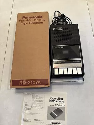 Vintage PANASONIC Portable Cassette Tape Recorder Model RQ-2107A • $32