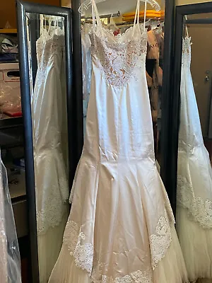 Sherri Hill Light Ivory Stunning Informal Wedding Pageant Gown Dress Size 4 • $250