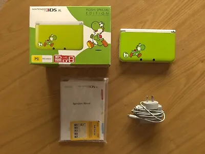 Nintendo 3DS XL Yoshi Edition Console/box/manuals/charger - No Cardboard/stylus • $325