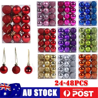 24-48PCS Christmas Decorations Baubles Xmas Tree Balls Party Wedding Ornament AU • $12.35