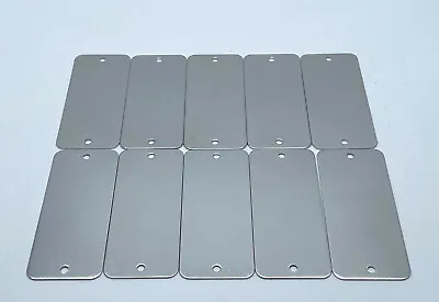 NEW Stainless Steel Blank Name Plates Satin/Tumbled Finish 3 X 1-1/4  Lot Of 10 • $12.50