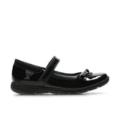 BNIB Clarks VENTURE STAR Black Patent Leather School Shoes • £24.99