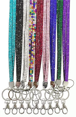 £3.25 • Buy Bling Rhinestone Lanyard Diamante Crystal Neck ID Card Holder 