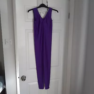 Womens/Girls Purple Nylon/Lycra Dance Catsuit Size 4 • £4.99