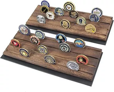 Set Of 2 4 Rows Challenge Coins Display Stand Military Collectible Coin • $27.39
