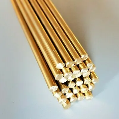 Brass Round Rod Bar 3.2mm 1/8  Diameter 50 100 150 200 300 600mm Lng Stock Metal • £3.49