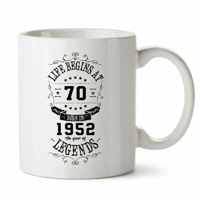 70th Birthday Gifts For Women Men - Life 1952 Funny Mugs Novelty Presents • £8.97