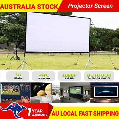 $77.88 • Buy 120in Projector Screen With Stand Outdoor Indoor Movie Projection Cinema 16:9 AU