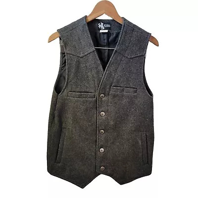 Wyoming Traders Vest Mens X-Small Gray 100% Virgin Wool Western Button MODIFIED • $19.99