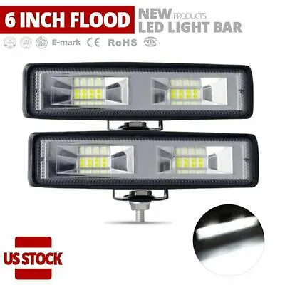 Pair 6  LED Work Light Bar Flood Beam Driving Fog Lamp For Jeep SUV UTV Off-road • $13.99