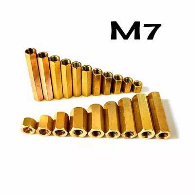 M7 Brass Hexagonal Stud Nut Motherboard Chassis Through-Hole Connection Nut M7 • $49.29