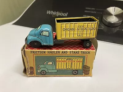 Vintage 1950s Marx Linemar Tin Litho Chicago Stockyard Delivery Truck IN BOX • $29.75