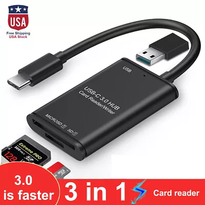 USB C To SD Card Reader Writer OTG Adapter USB 3.0 Micro SD Memory Card Reader • $9.99