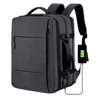 Classic Travel Backpack Men Business Backpack School Expandable USB Bag Large Ca • $24.50