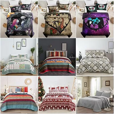 £20.99 • Buy 3 PCS Luxury Bed Throw Quilted Bedspread Patchwork Bedding Set Double King Size