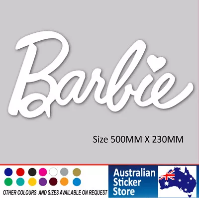 Large 50cm Barbie Sticker Decal In White Pink Or Black  Decal Girly Vehicle • $24.95