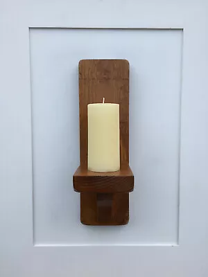 Handmade - Pine Rustic Plank Wooden Wall Sconce Candle Holder • £34.99