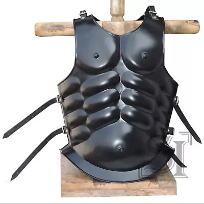 Black Medieval Roman Greek Muscle Body Armor Made Of 16-gauge Steel • $179