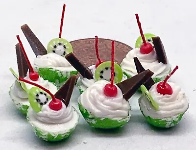 7 Loose Kiwi & Cherry Cakes Tumdee 1:12 Scale Dolls House Miniature Dessert PL49 • $2.03