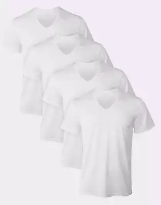 Hanes V-Neck Undershirt 4-Pack T-Shirt Short Sleeve Ultimate Men's X-Temp Mesh • $30