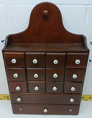 $879.31 • Buy Antique Wood 14 Drawer Apothecary Cabinet Cupboard - Chest  Good Condition  (SR)