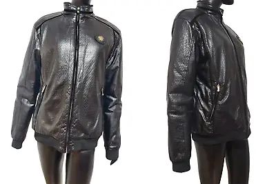 ❤️VERSACE  Men's Black Faux LeatherJACKETBOMBER MEDUSAXXLMADE IN ITALY!!! • $600
