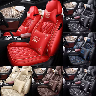 $97.88 • Buy Front & Rear 5 Seat Universal Car Seat Cover Full Set Deluxe Leather Cushion