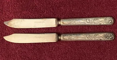 Lot #201 Silver Plated Flatware (2) 1835 R. Wallace Art Nouveau Butter Knives • $4.95