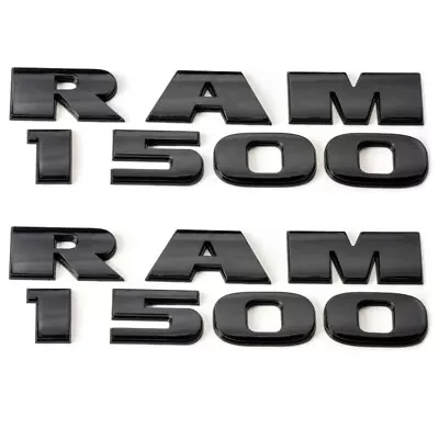 FOR 11-2018 R-A-M 1500 Front Door Side Letters Emblems Badge Glossy Black--2PCS • $46.47