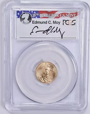 MS70 2015 MOY SIGNED $5 American Gold Eagle Wide Reeds First Strike PCGS *0130 • $329.95