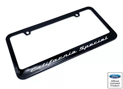 Ford Mustang California Special Black Metal License Plate Frame - Silver Fill • $32.95