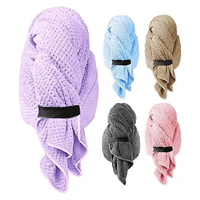 Microfiber Hair Towel Hair Drying Towel With Elastic Strap Fast Drying Hair Wrap • $12.27