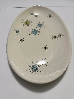 Franciscan Atomic Starburst Mid-Century Modern MCM 15  Oval Serving Platter • $99