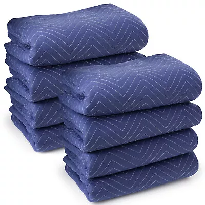 8 Moving Blankets Furniture Pads - Deluxe Pro - 80  X 72  Royal Blue • $48.99