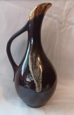 Vintage Mid Century Modern Van Briggle Art Pottery Pitcher Vase Brown/Drip Glaze • $24.95