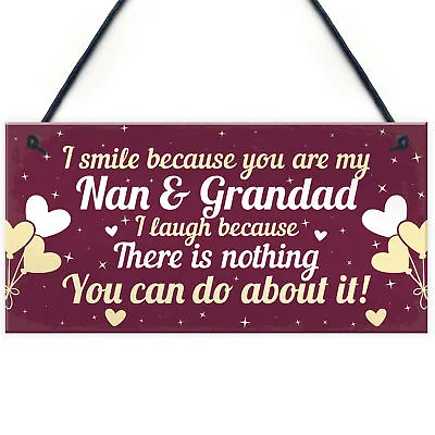 Funny Nan And Grandad Gift Plaque Novelty Grandparents Gift From Grandchildren • £3.99