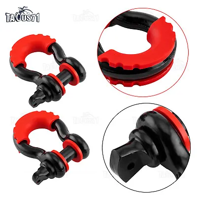 Pair Tow Hooks Heavy Duty 3/4 Inch D Ring Shackle Bumper Mounted Truck Off Road • $22.98