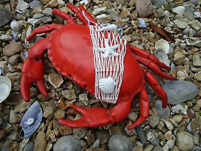 Large Red Crab Display Model Shell Fish Fishing Boat Beach Sea Nautical Shop • £24.99