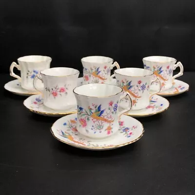 Hammersley Spode Tea Cup Saucer Set X12 Pieces Bird Of Paradise Bone China -CP • £19.99