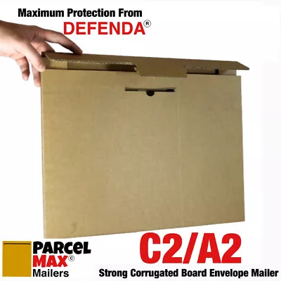 A2 C2 STRONG ENVELOPES CORRUGATED CARDBOARD PARCELMAX Mailers — NOT Board Backed • £26.68